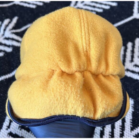 Vintage Heart Cupid Hat Cap Winter Ear Neck Flap Yellow Made In USA L XL - Picture 3 of 6